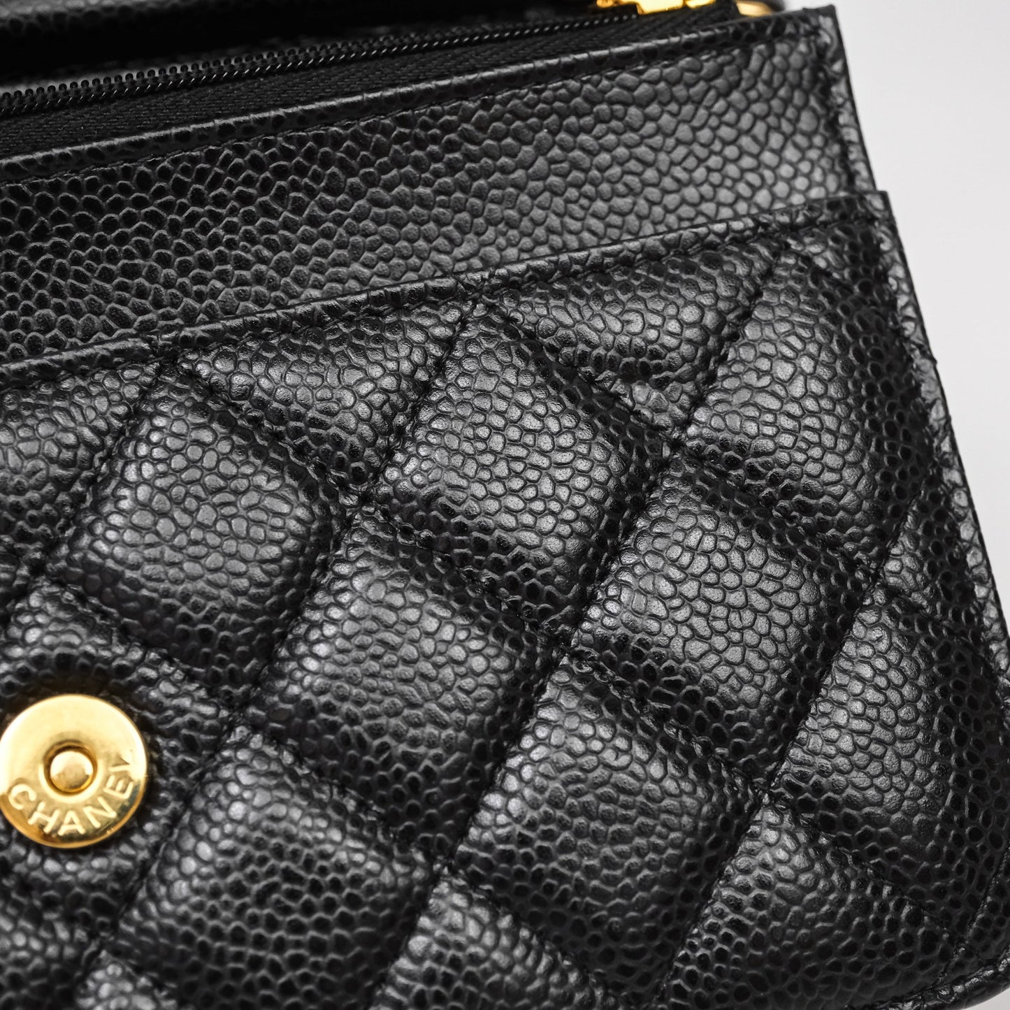 Chanel Quilted WOC Black Caviar Gold Hardware