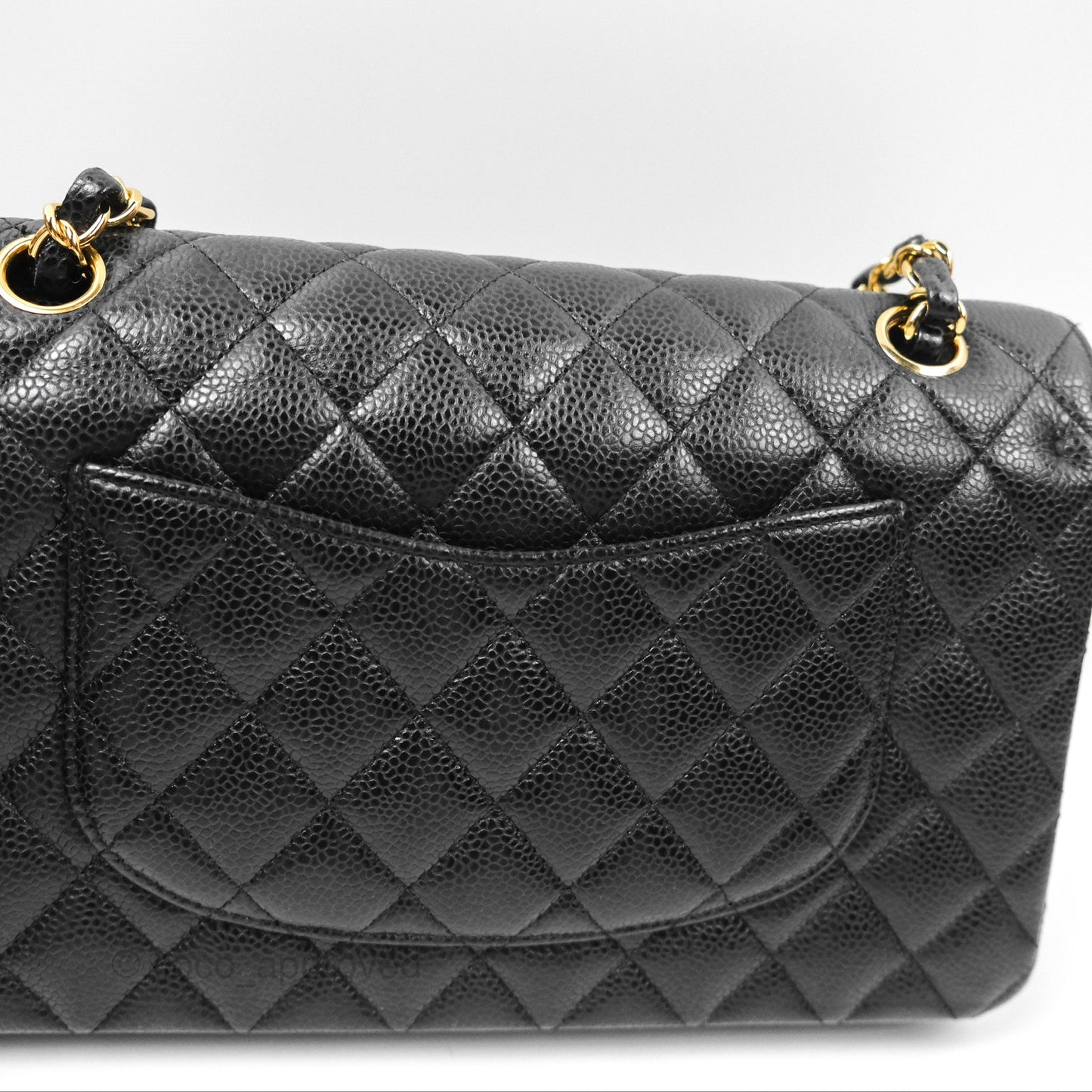 Chanel Classic M/L Medium Flap Quilted Black Caviar Gold Hardware