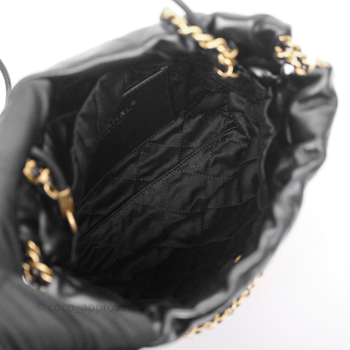 Chanel 22 Mini Bag Black Crumpled Calfskin