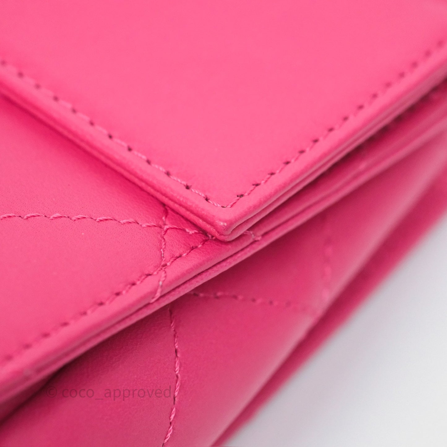 Chanel Stitched Double Flap Bag Pink Calfskin Silver Hardware