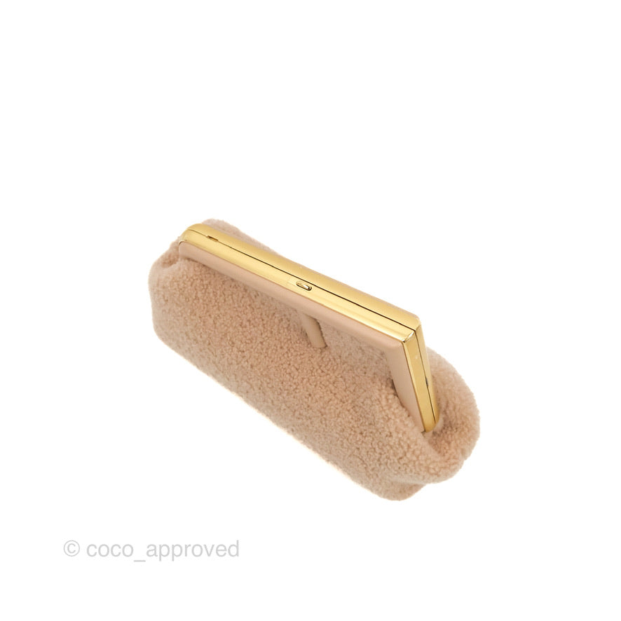 Fendi Small First Bag Pale Pink Merino Shearling Gold Hardware