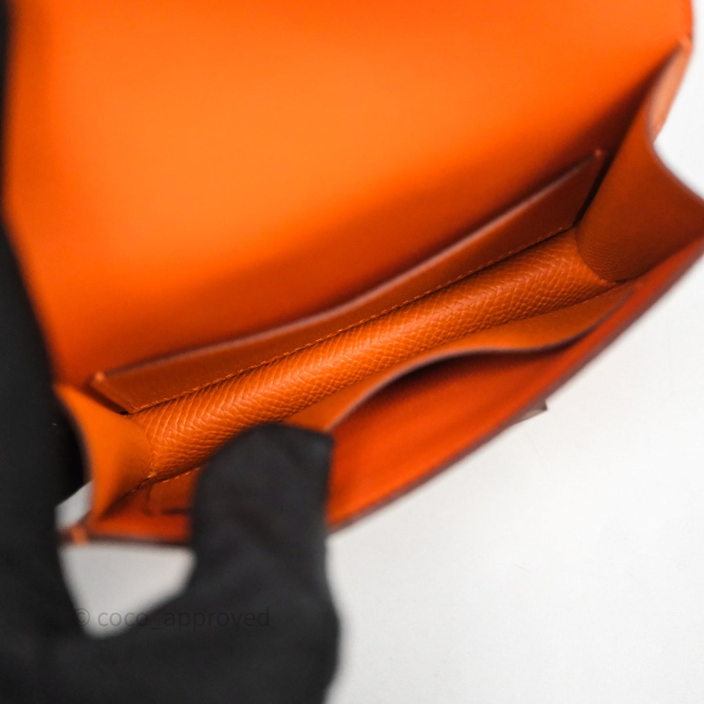 Hermès Constance Slim Wallet Orange 93 Epsom Palladium Hardware