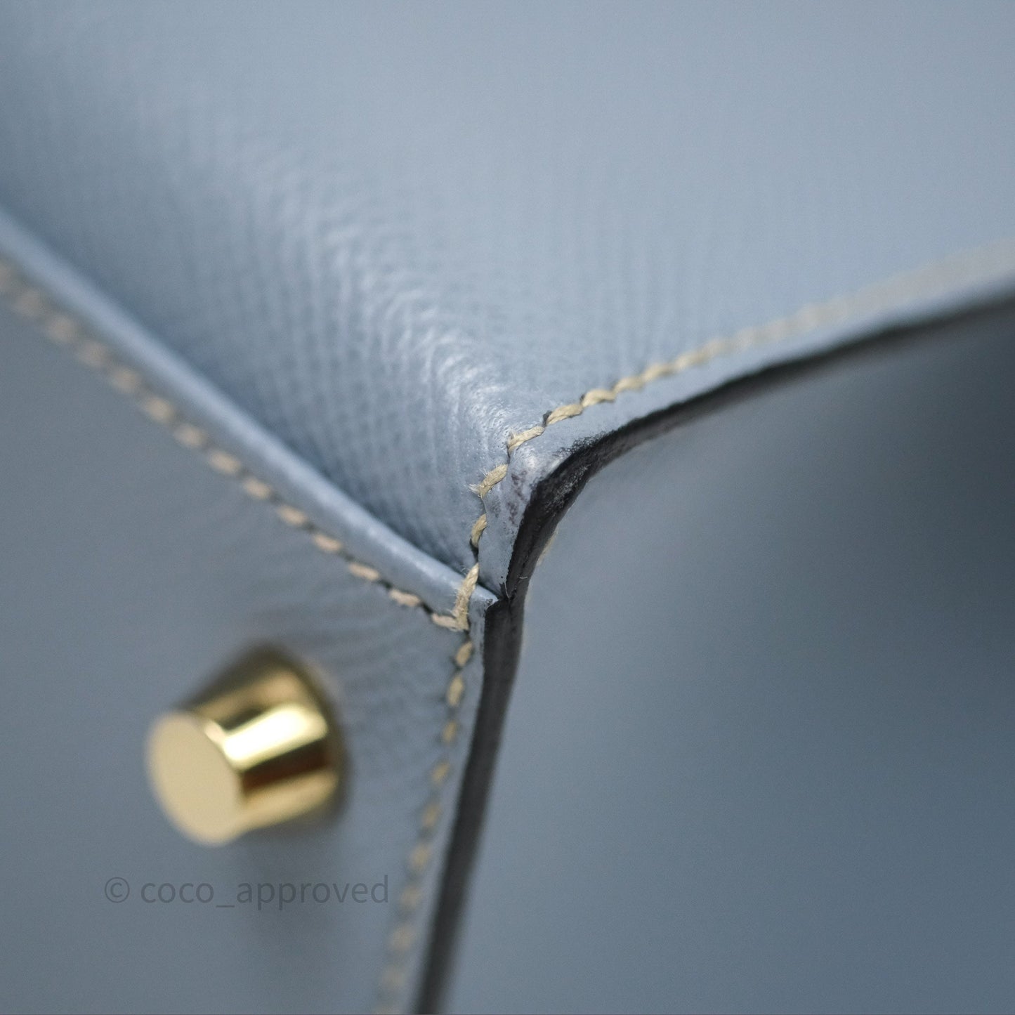 Hermès Kelly II 28 Sellier Bleu Lin J7 Epsom Gold Hardware