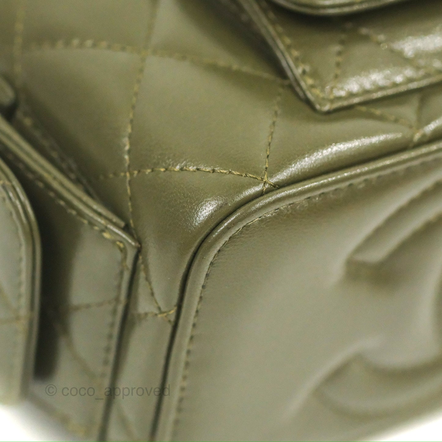 Chanel Cargo Pocket Top Handle Vanity with Chain Khaki Green Lambskin 22K