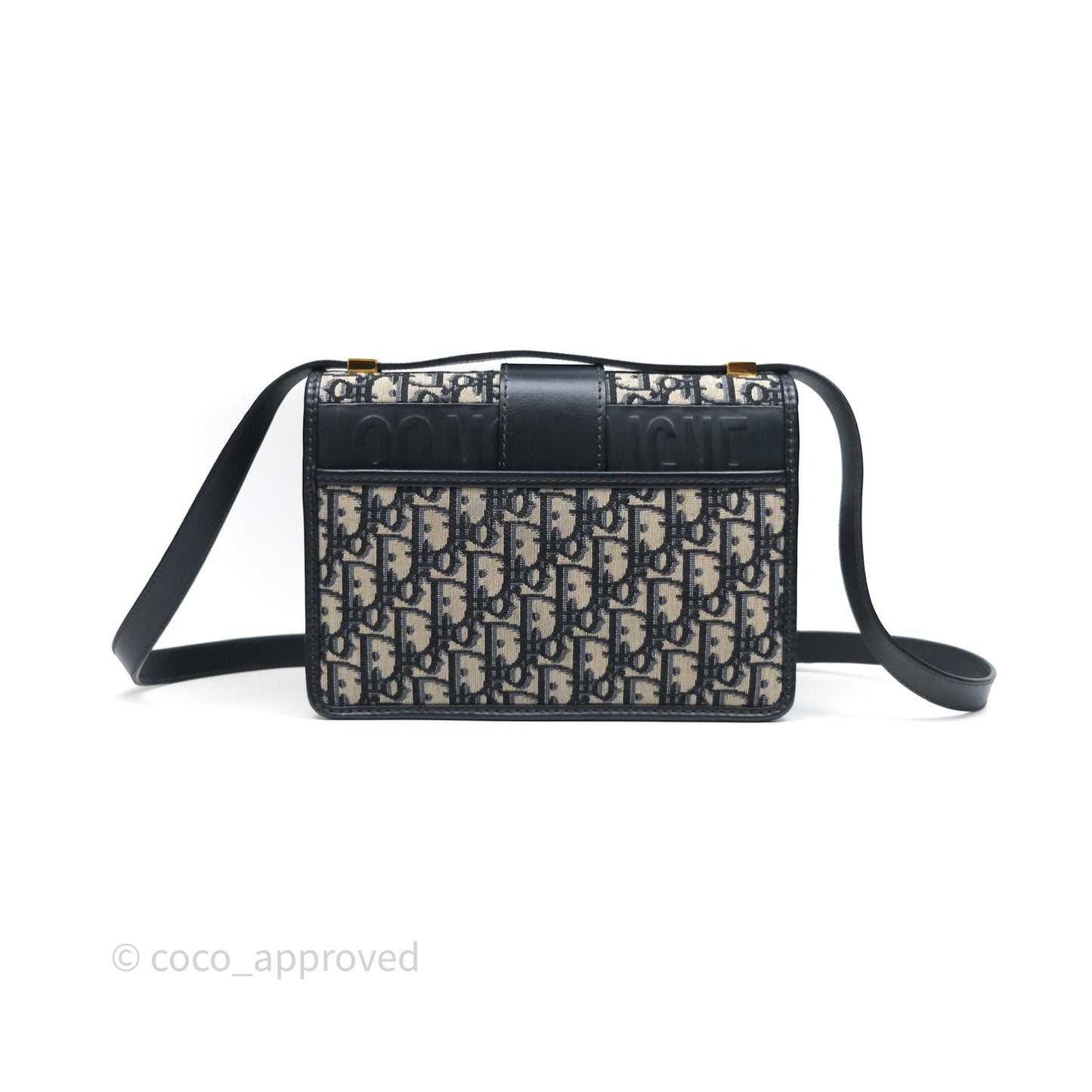Christian Dior 30 Montaigne Bag Blue Dior Oblique Jacquard Gold Hardware
