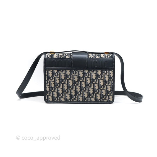 Christian Dior 30 Montaigne Bag Blue Dior Oblique Jacquard Gold Hardware