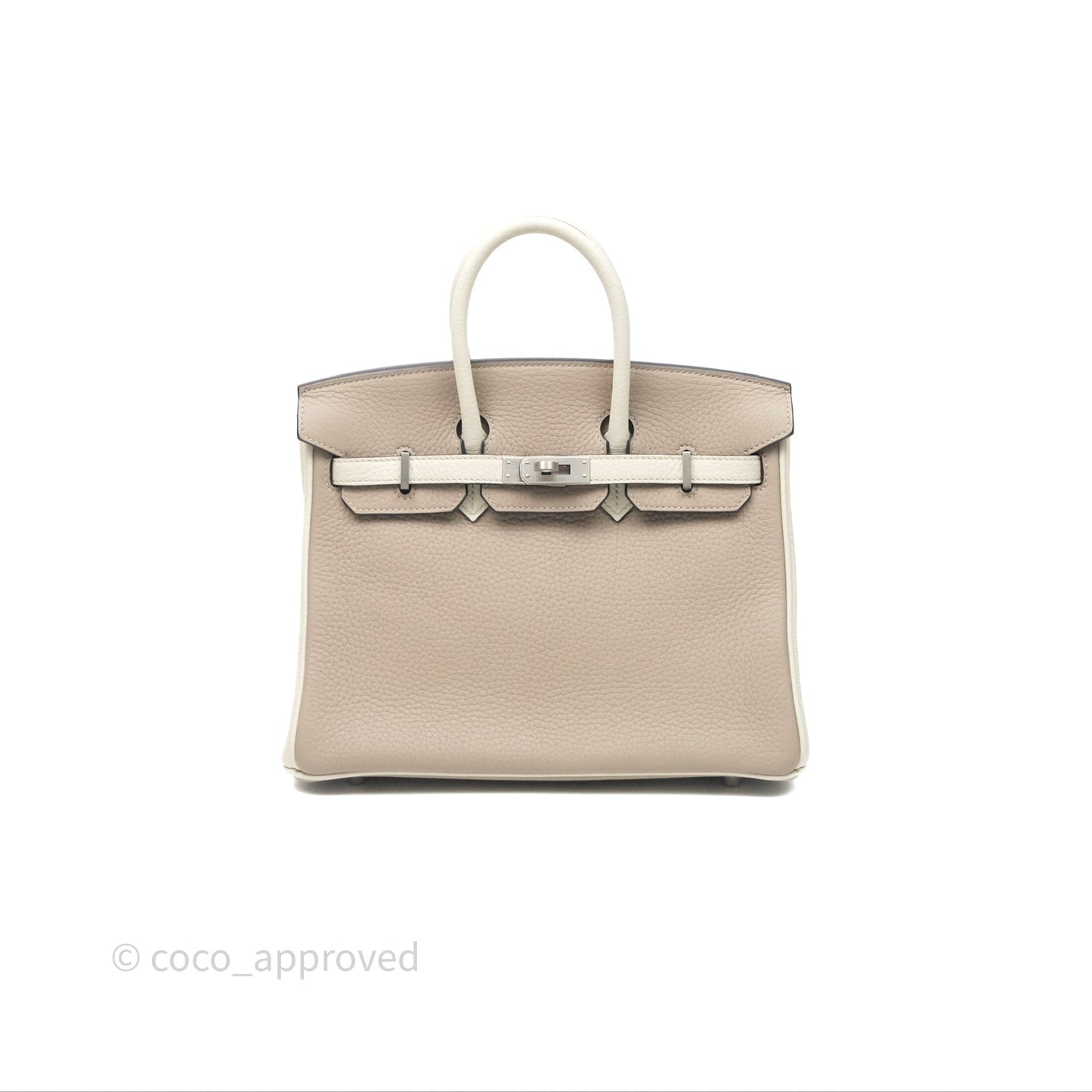 Hermès Birkin 25 Special Order Retourne Gris Tourterelle 81 / Beton 8L Clemence Brushed Palladium Hardware