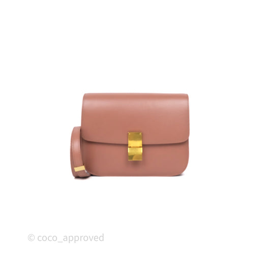 Celine Rose Box Medium Calfskin Bag Gold Hardware