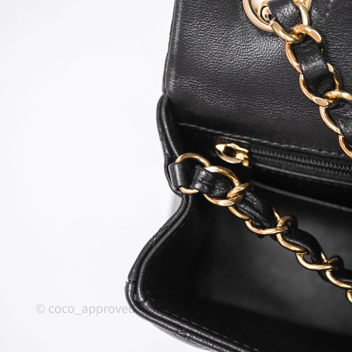 Chanel Quilted Mini Rectangular Black Lambskin Gold Hardware