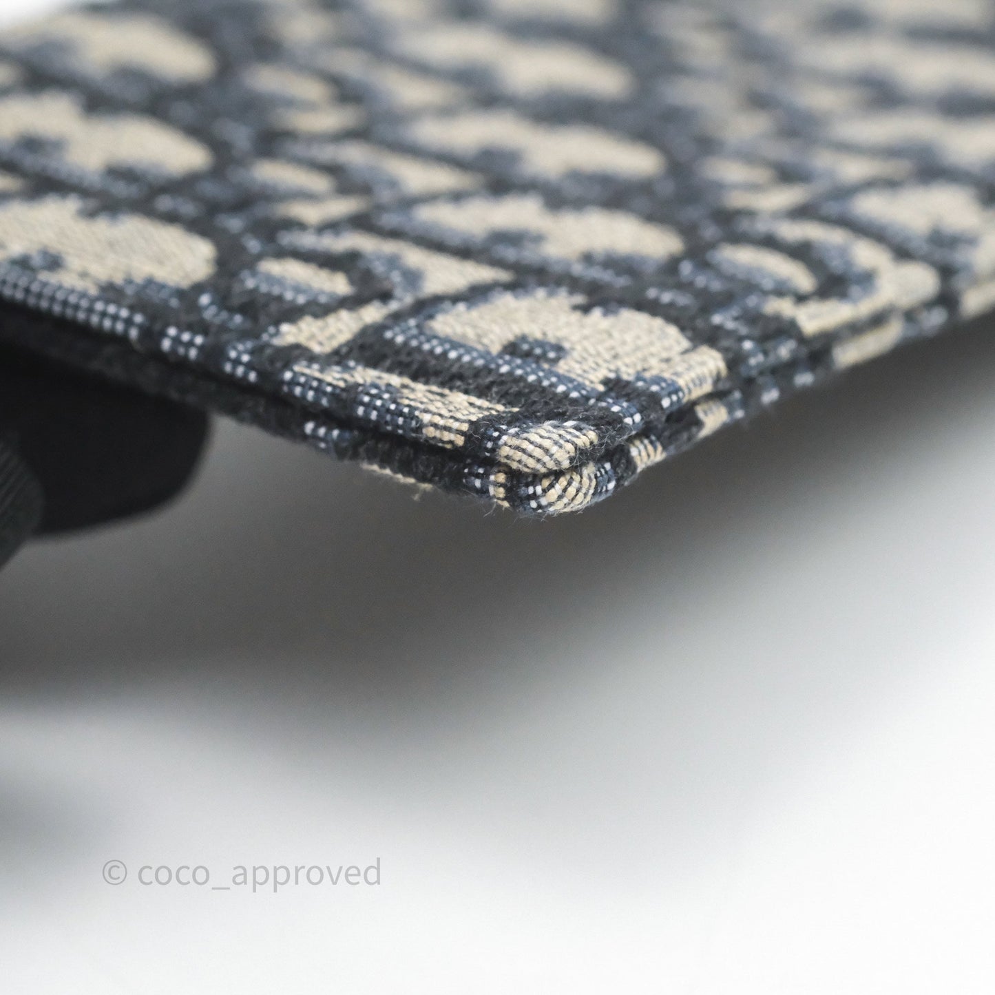 Small Saddle Pouch Wallet with Chain Blue Dior Oblique Jacquard