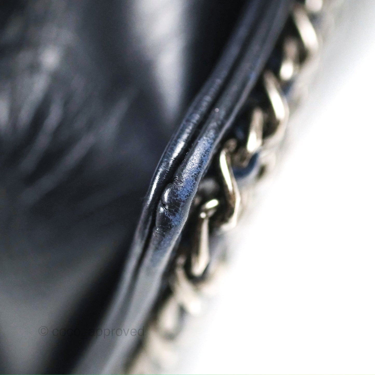 Chanel Small Chain Around Boy Dark Navy Glazed Calfskin Ruthenium Hardware