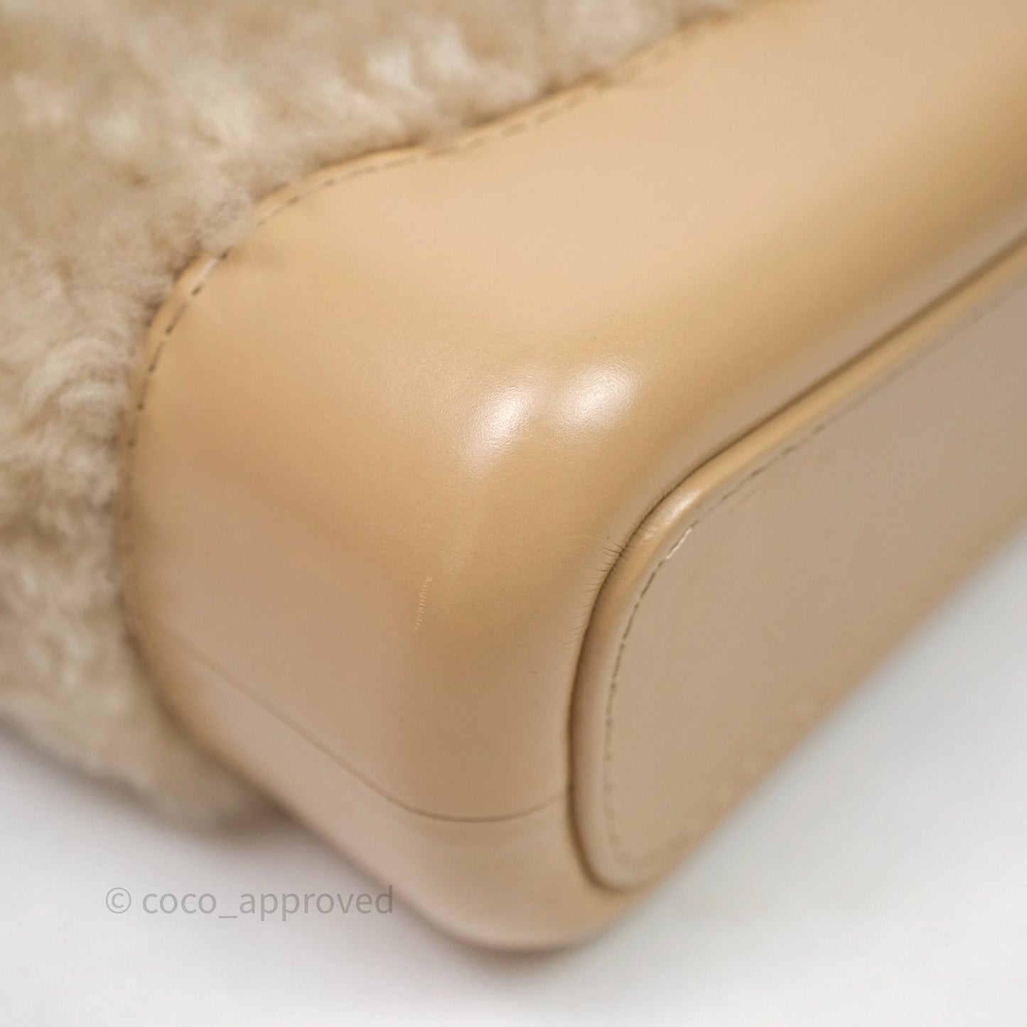 Chanel Small Gabrielle Hobo Shearling Beige Mixed Hardware