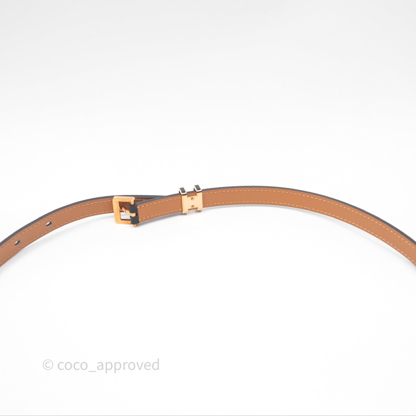 Hermès Pop H 15 Belt Noir Epsom Rose Gold Hardware