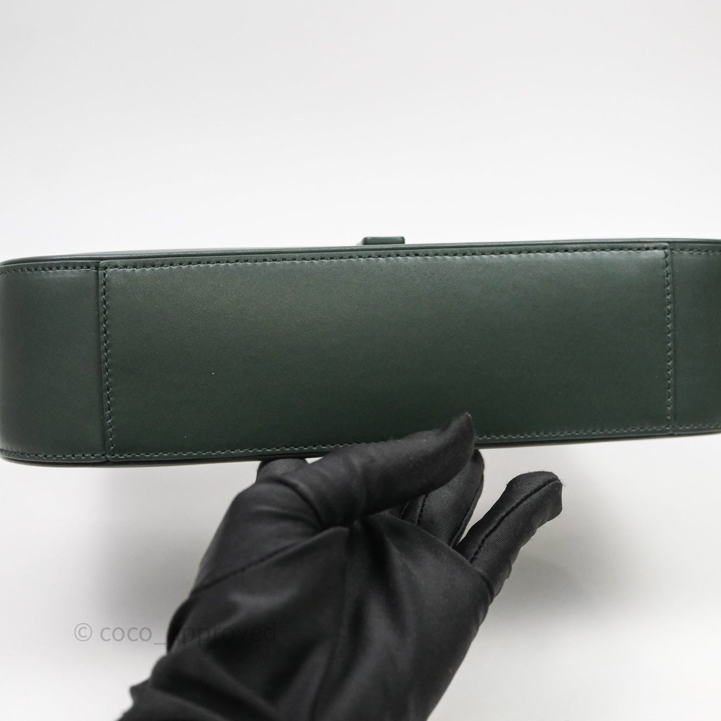 Saint Laurent ‘Le 5 a 7’ Hobo Bag Dark Green Smooth Calfskin