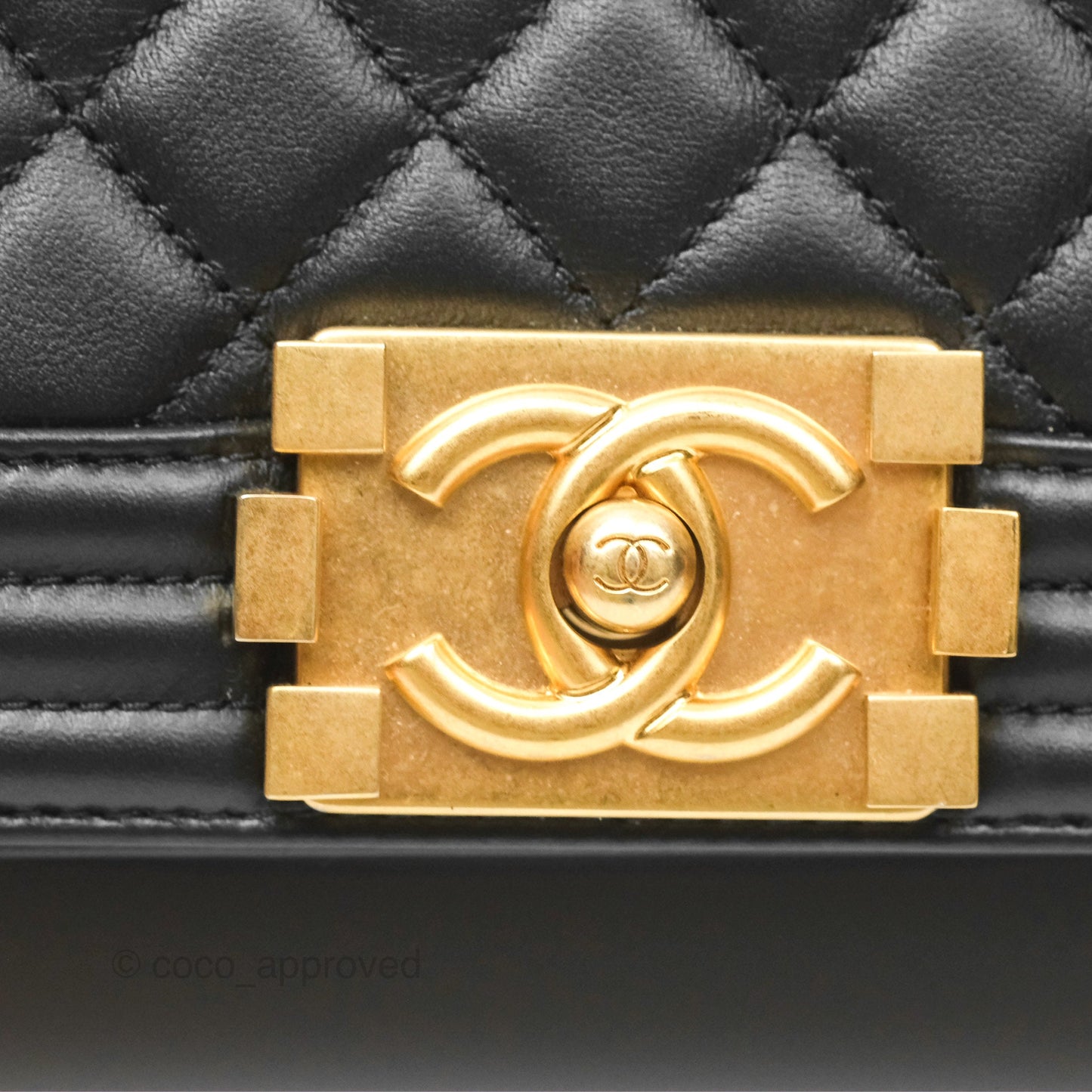 Chanel Small Boy Black Calfskin Gold Hardware