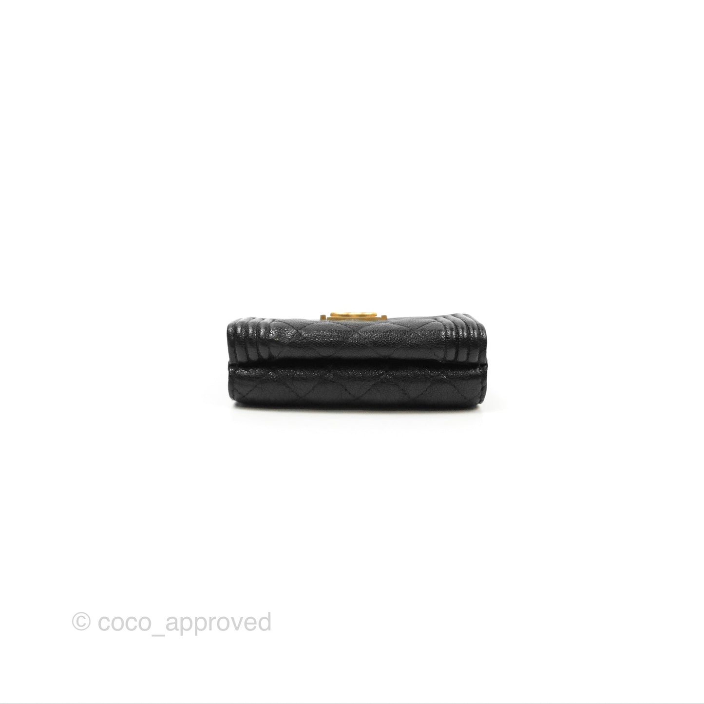 Chanel Quilted Small Boy Flap Wallet Black Caviar Gold Hardware