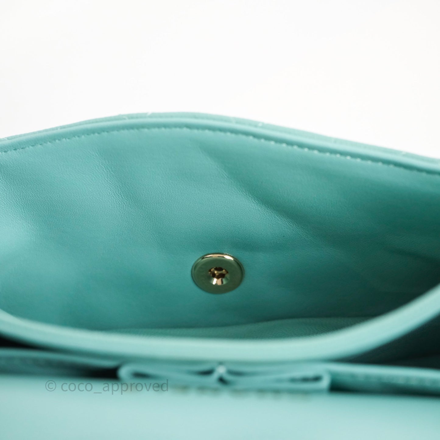 Chanel Classic M/L Medium Flap Quilted Tiffany Green Caviar Gold Hardware