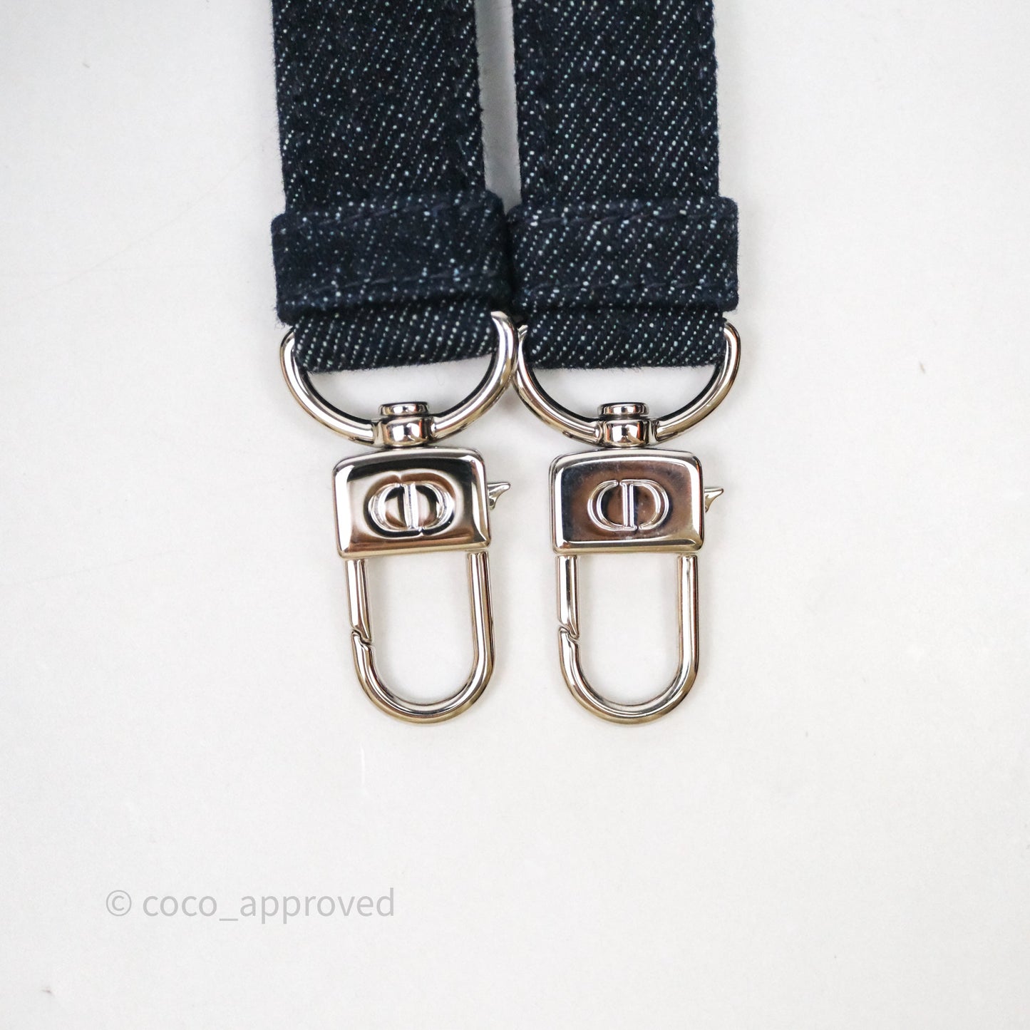 Christian Dior Medium Lady D-Joy Denim Eyelet Silver Hardware