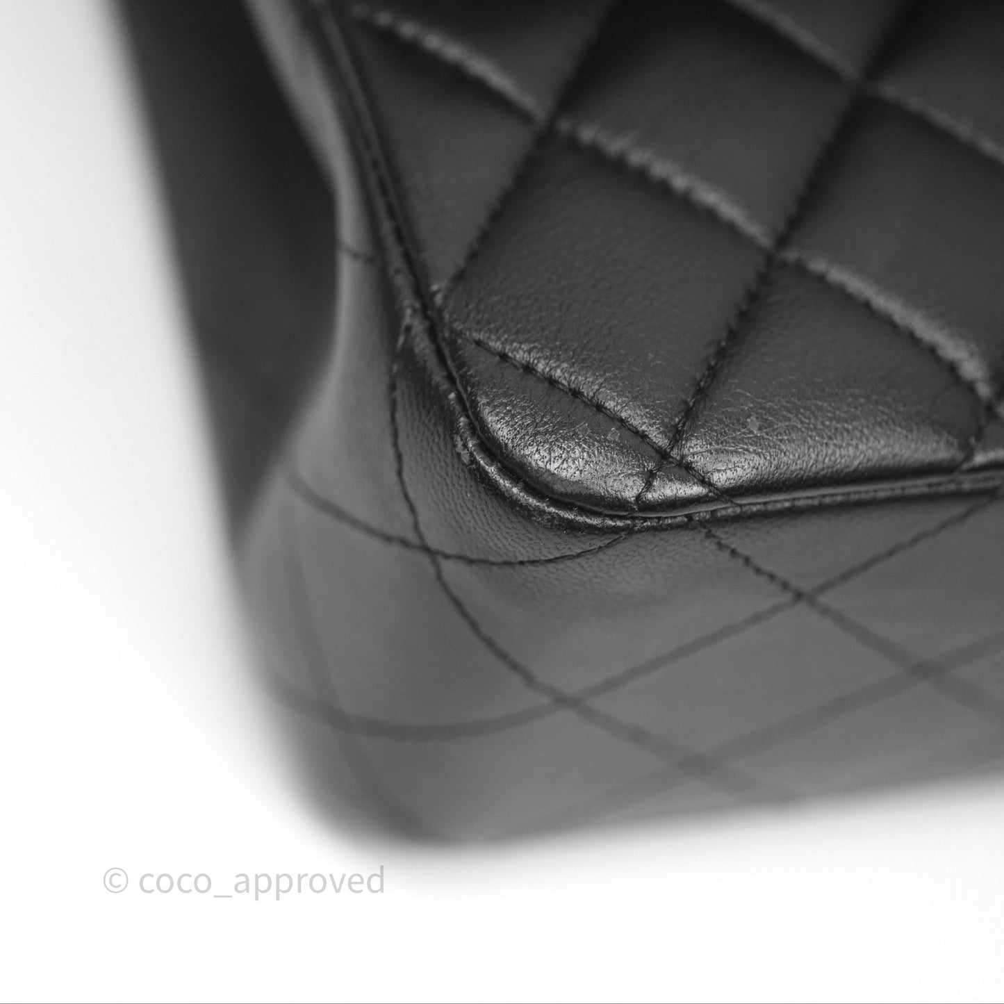 Chanel Classic M/L Medium Flap Quilted Black Lambskin Silver Hardware