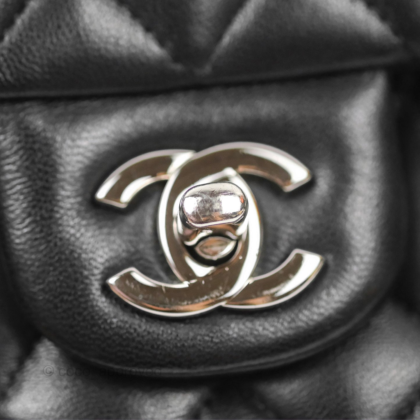 Chanel Small Classic Quilted Flap Black Lambskin Silver Hardware