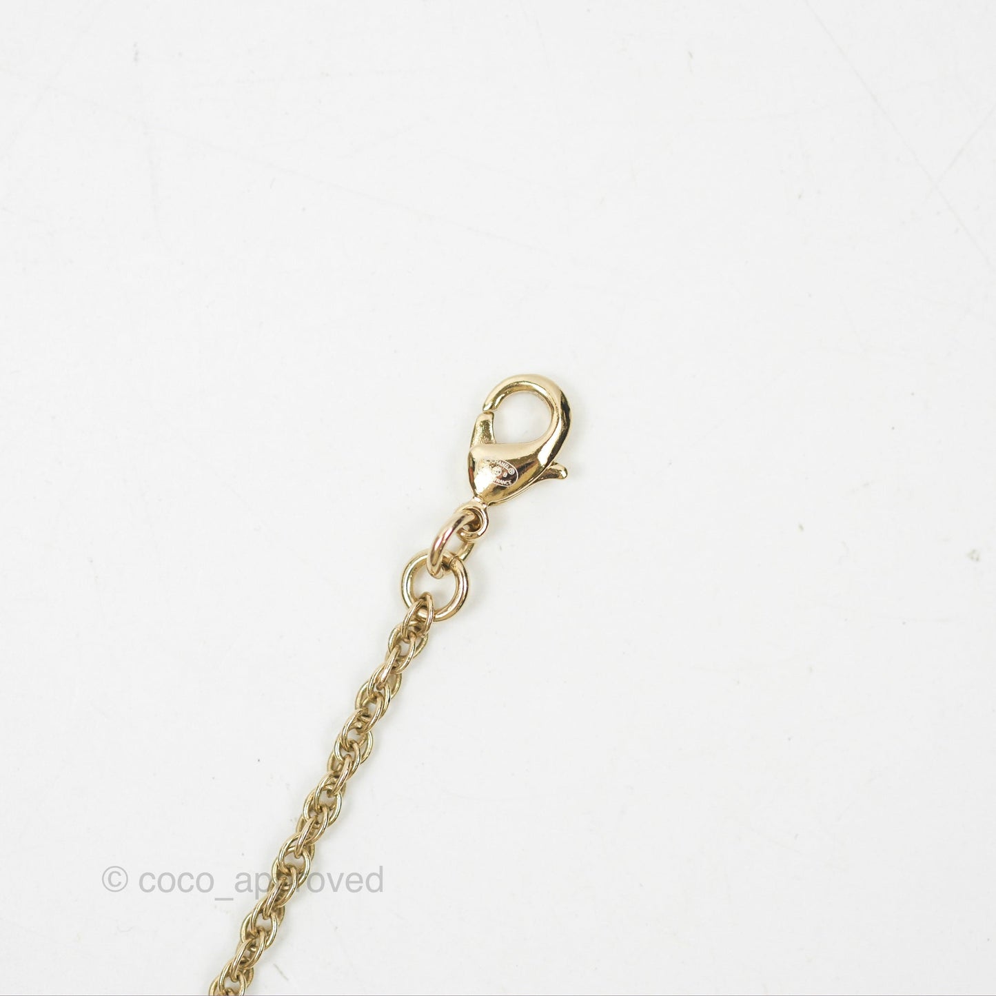 Chanel Crystal Pearl CC Drop Necklace Gold