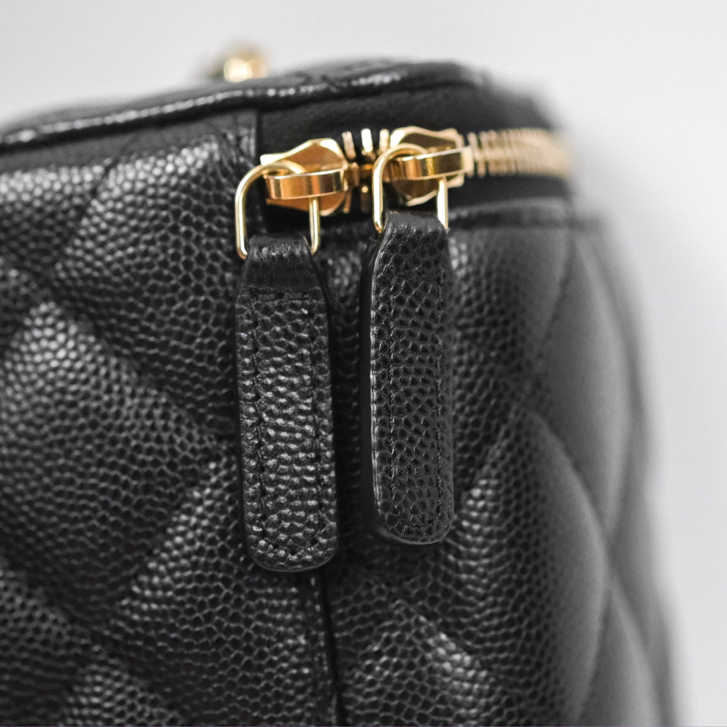 Chanel Vanity Rectangular Black Caviar Gold Hardware