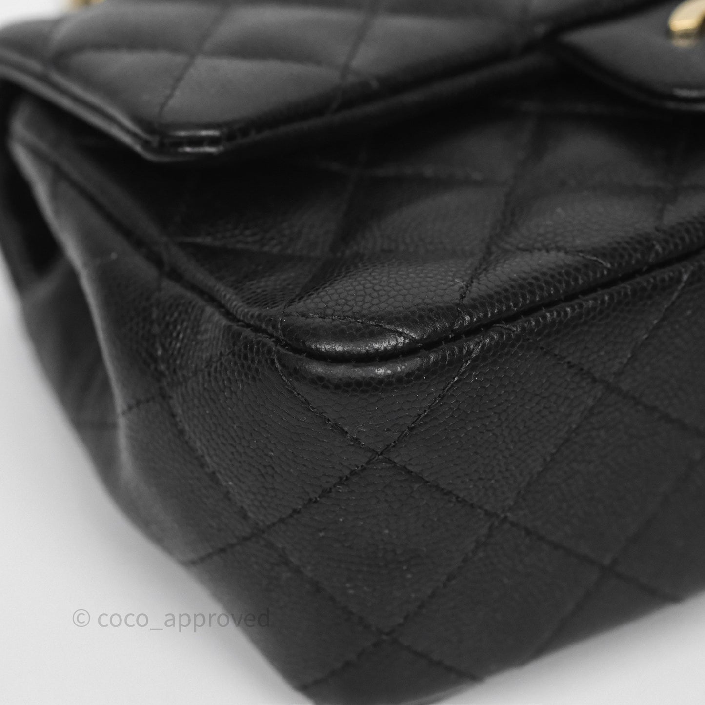 Chanel Mini Rectangular Quilted Black Caviar Gold Hardware