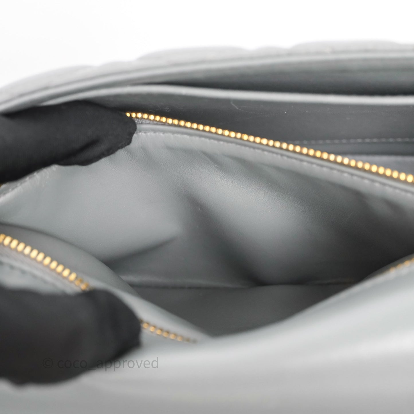 Christian Dior Caro Bag Medium Stone Grey Cannage Calfskin Gold Hardware