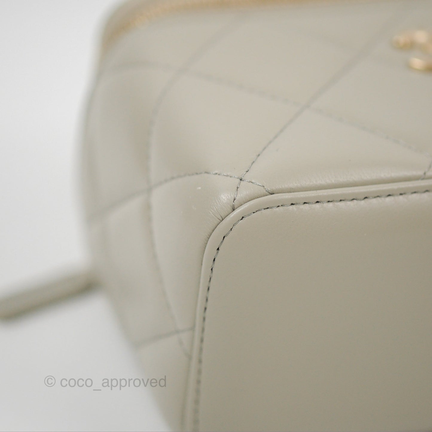 Chanel Vanity with Resin Chain Grey Lambskin Gold Hardware