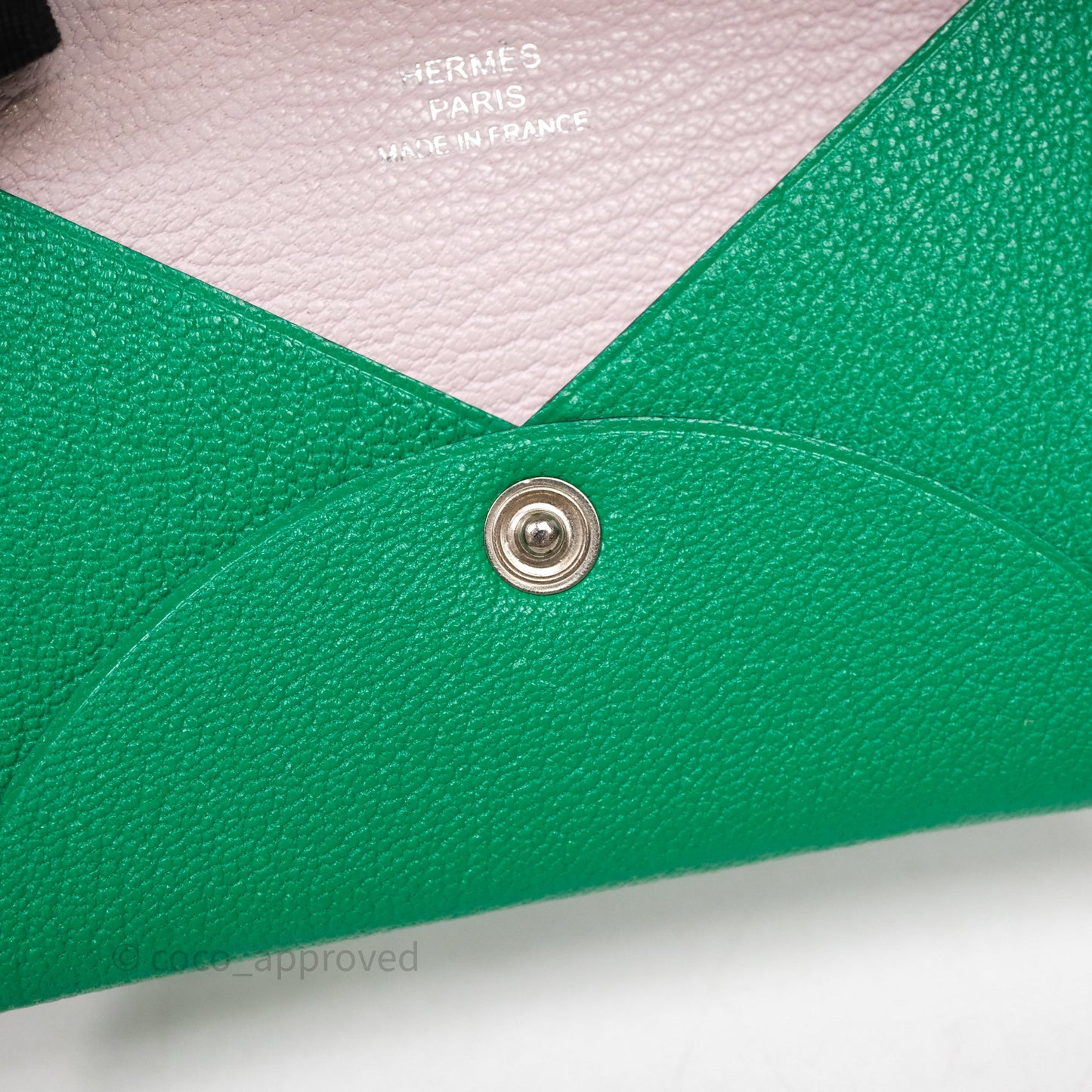 Hermès Calvi Verso Card Holder Vert Mysore