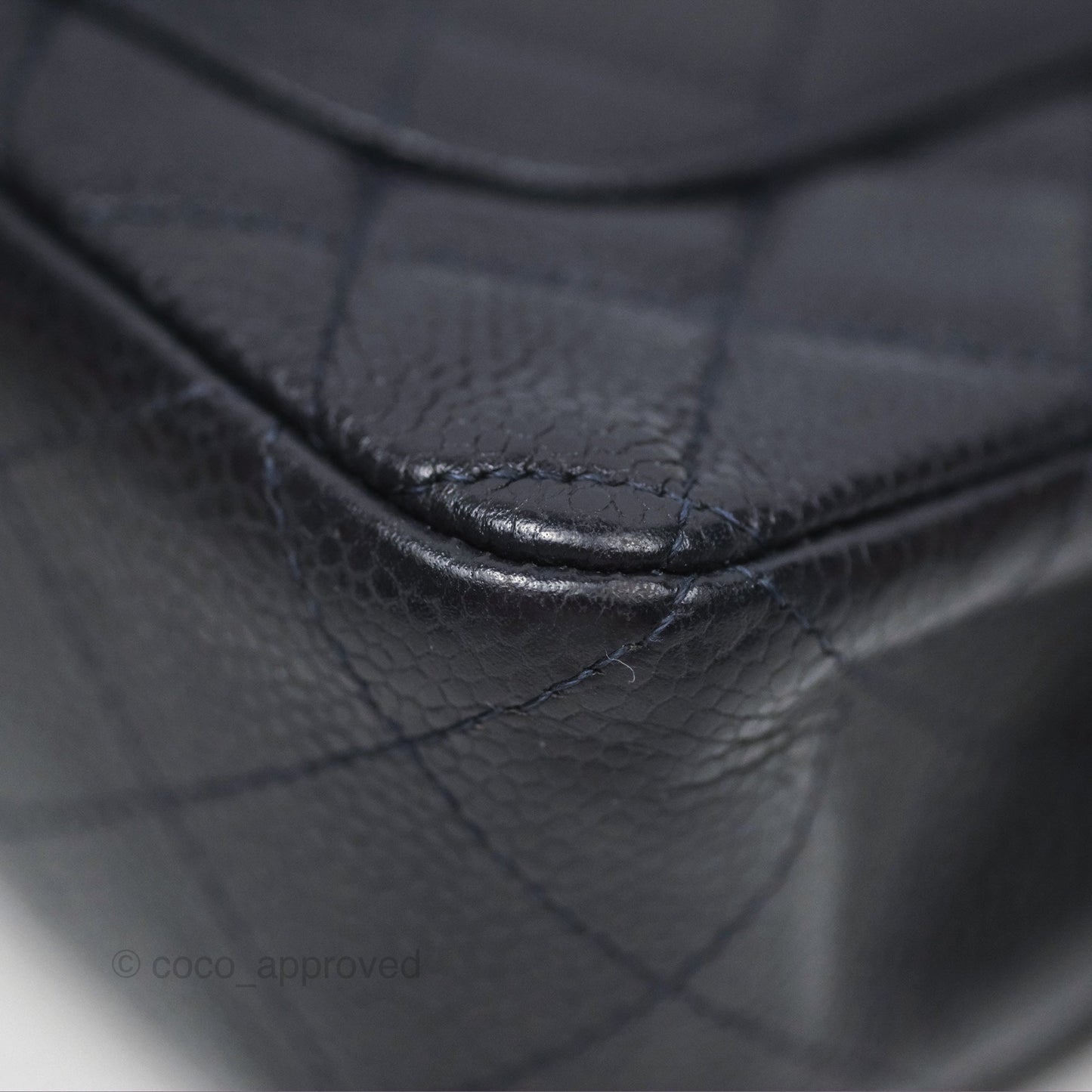 Chanel Mini Rectangular Quilted Dark Navy Caviar Silver Hardware