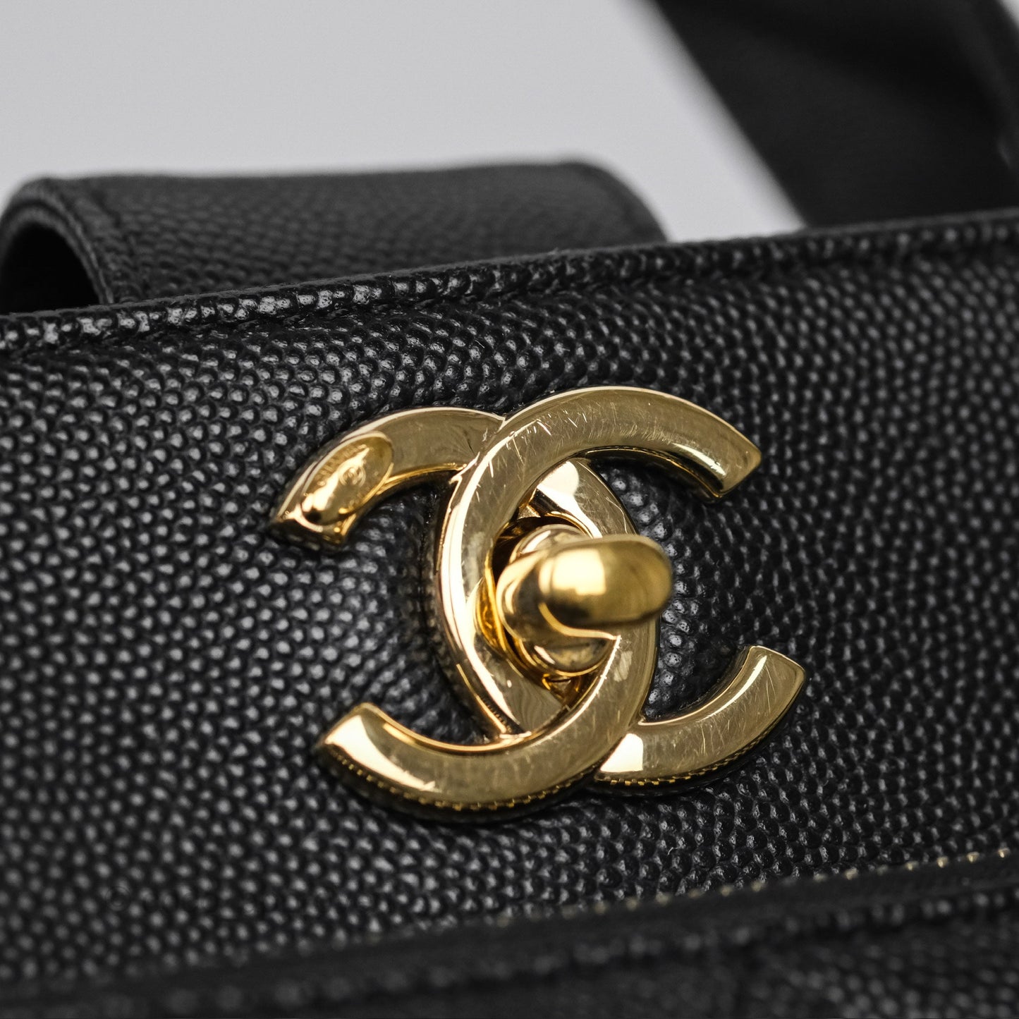 Chanel Small Business Affinity Shopping Bag Black Caviar Gold Hardware