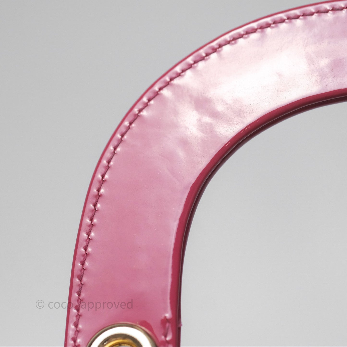 Christian Dior Mini Lady Dior Dusty Pink Patent Cannage Calfskin Gold Hardware