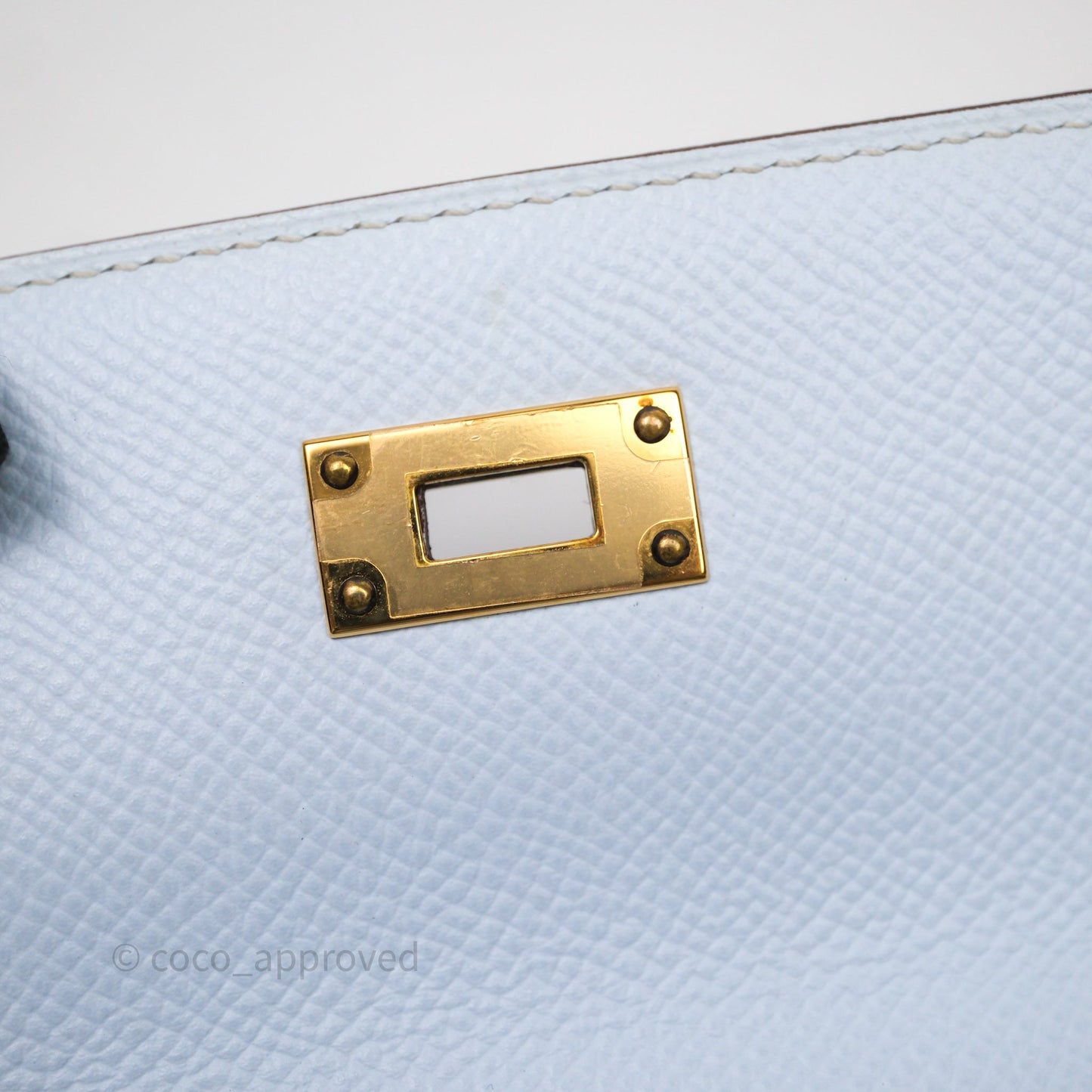 Hermes Kelly To Go Bleu Brume Epsom Gold Hardware