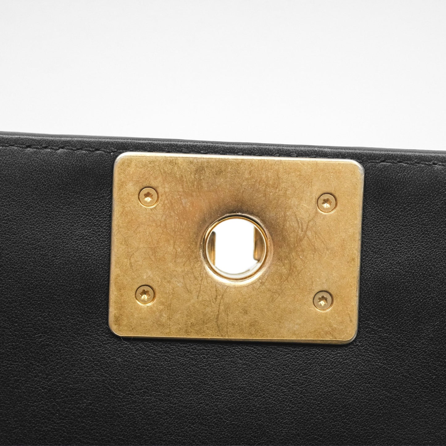 Chanel Small Boy Black Calfskin Aged Gold Hardware
