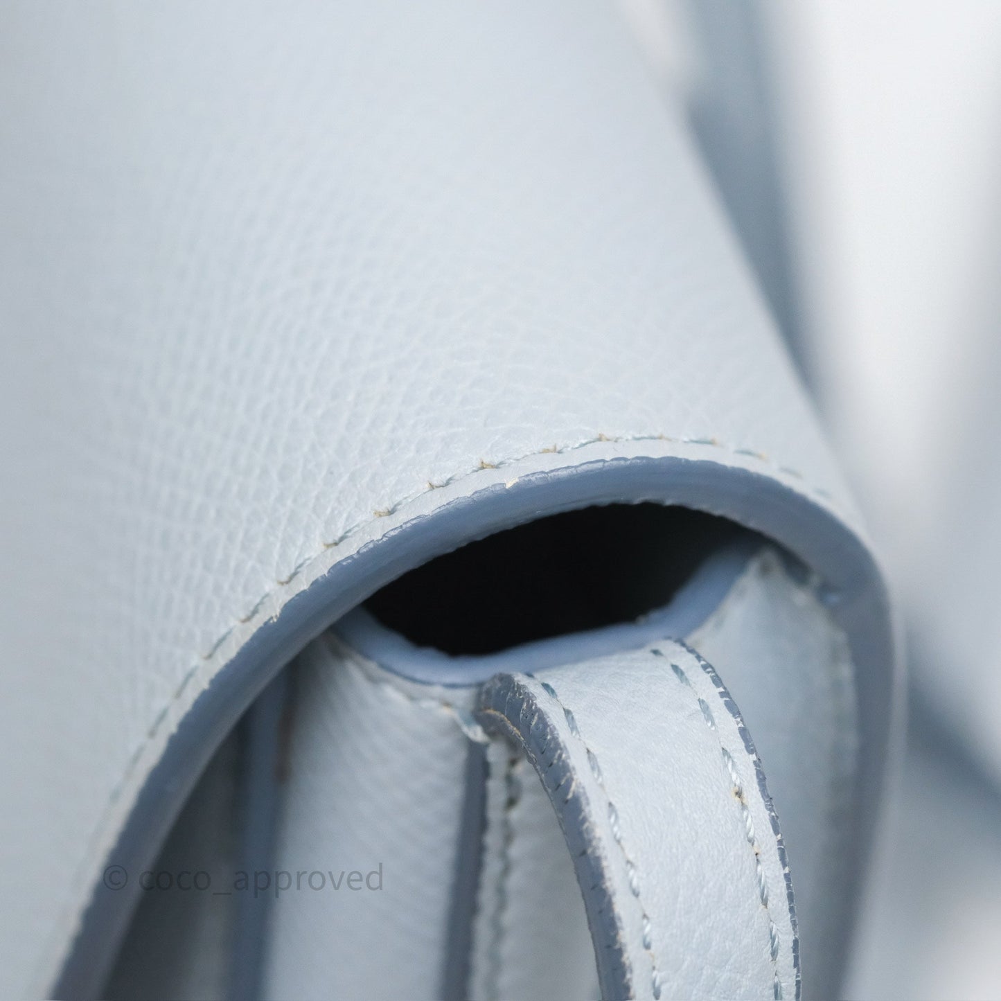 Celine Small Trotteur Crossbody Bag Light Blue Grained Calfskin