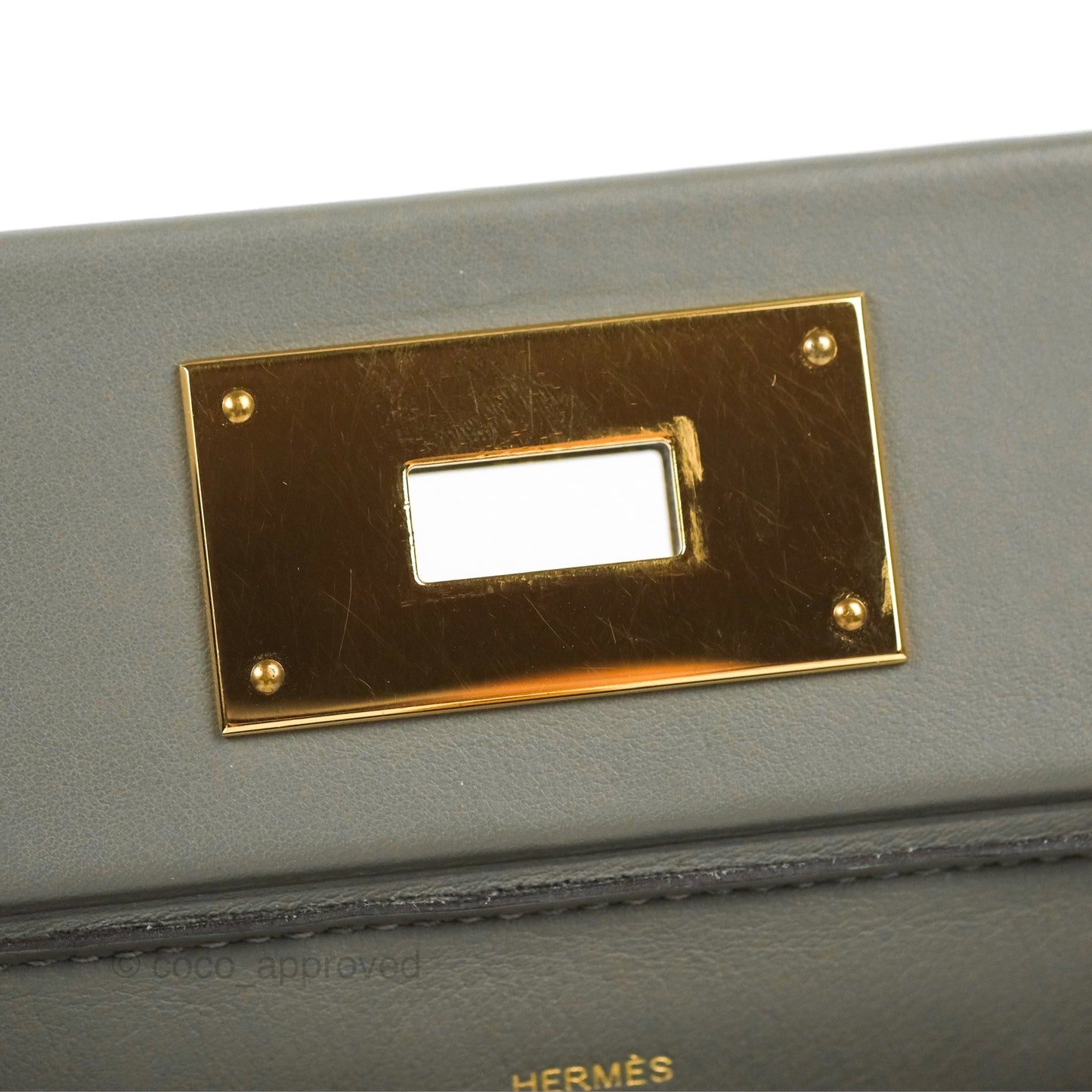 Hermès 24/24 21 Mini Gris Meyer 0L Evercolor/Swift Gold Hardware
