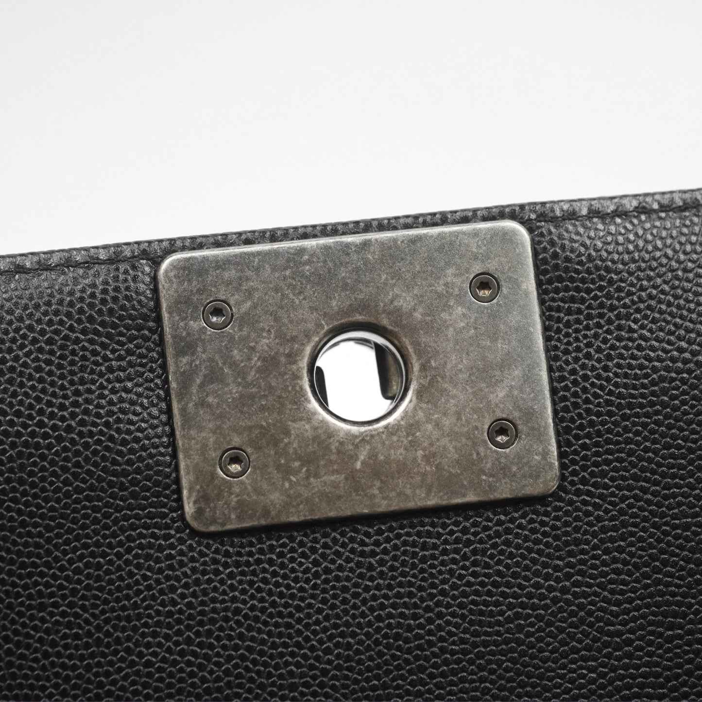 Chanel Quilted Medium Boy Black Caviar Ruthenium Hardware