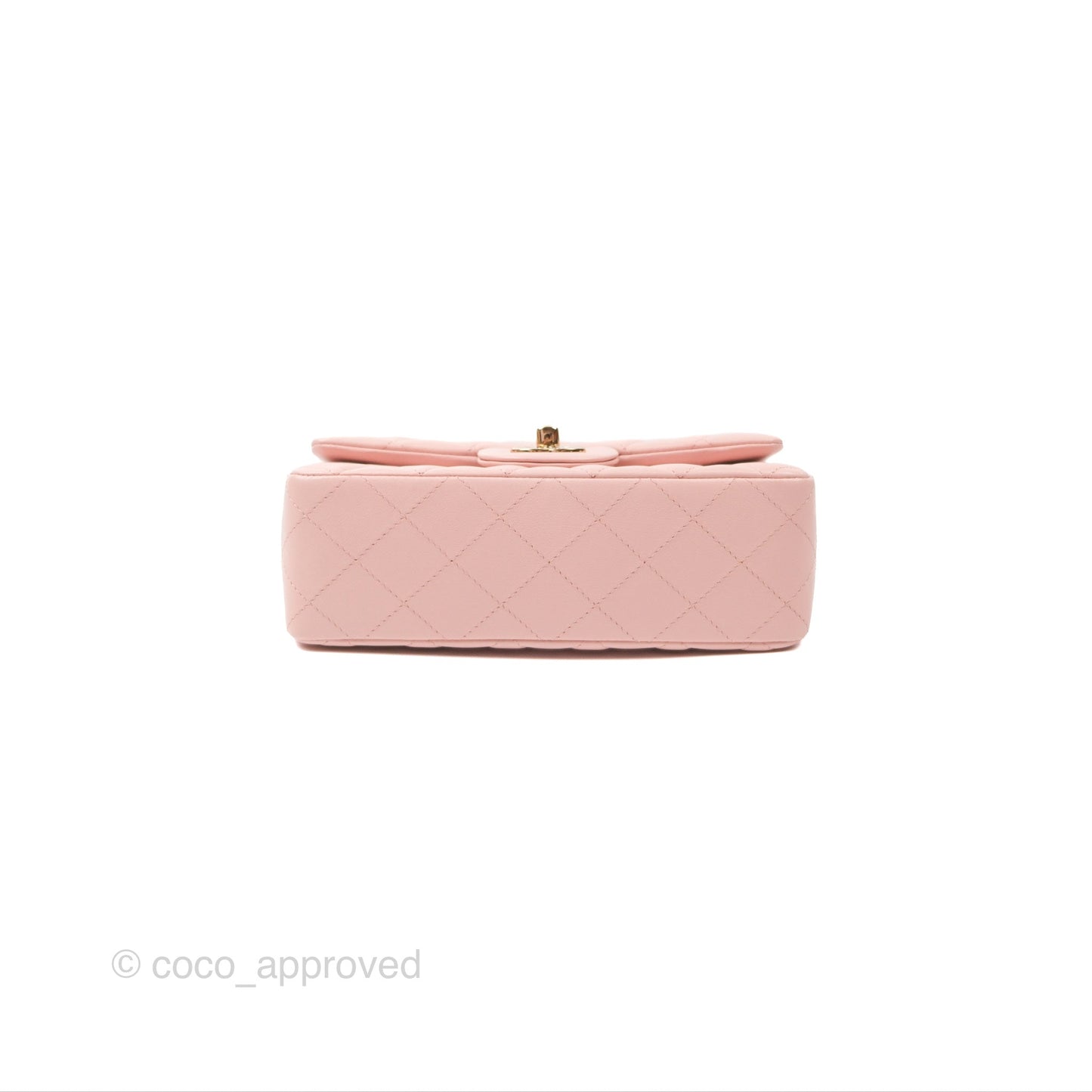 Chanel Quilted Mini Rectangular Flap Baby Pink Lambskin Gold Hardware