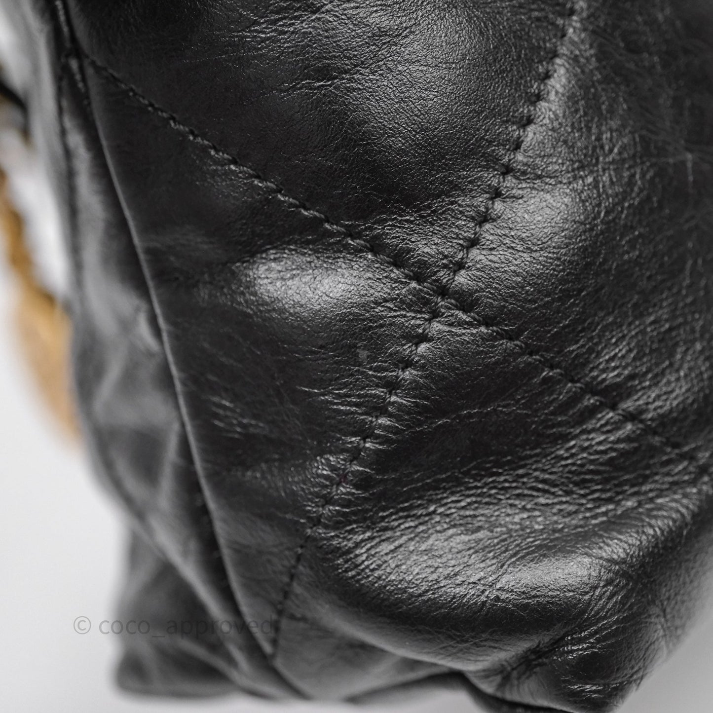 Chanel 22 Small Black Calfskin Aged Gold Hardware