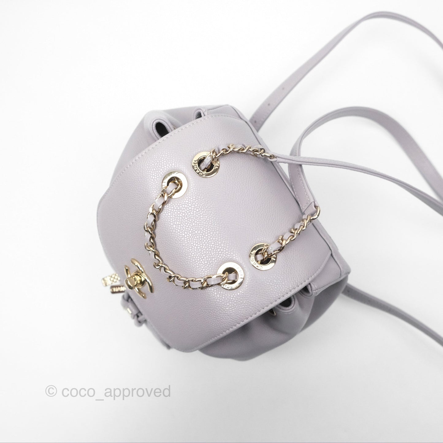 Chanel Mini Business Affinity Backpack Grey Caviar Gold Hardware 22B