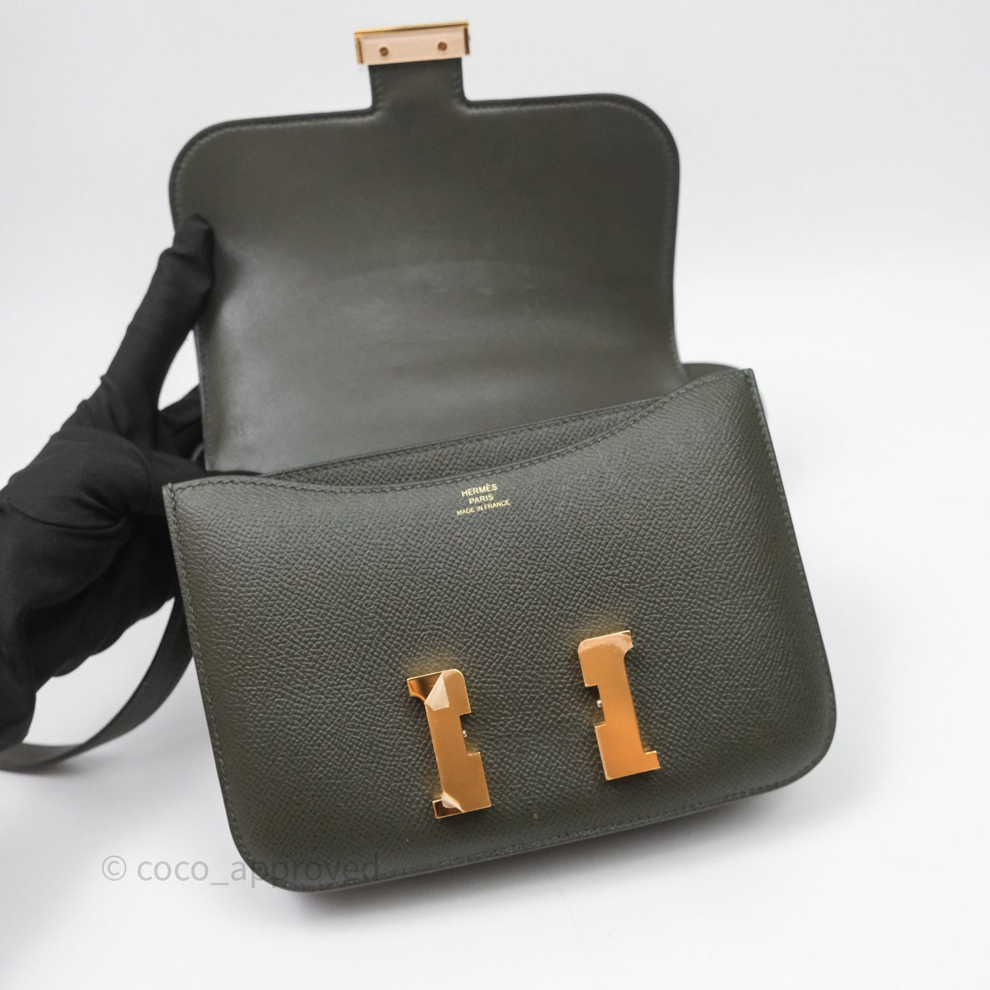 Hermès Constance Mini 18cm Vert de Gris C6 Epsom Gold Hardware