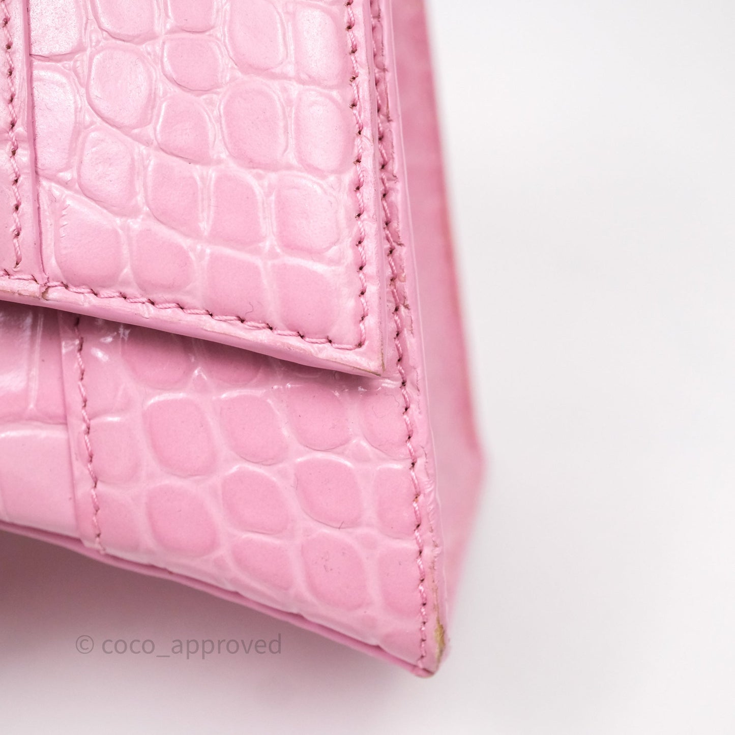 Balenciaga Small Hourglass Embossed Bag Pink