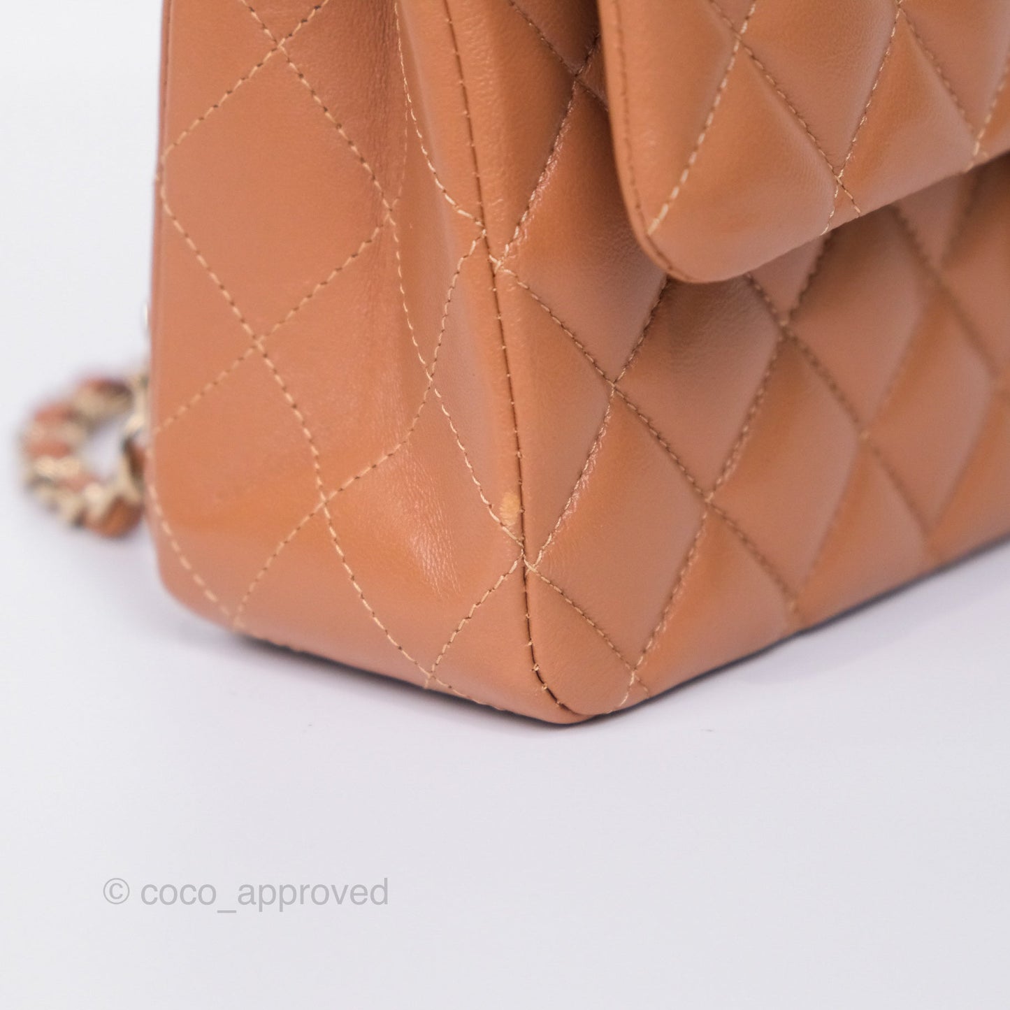 Chanel Medium Classic Quilted Flap Dark Beige Caramel Lambskin Gold Hardware