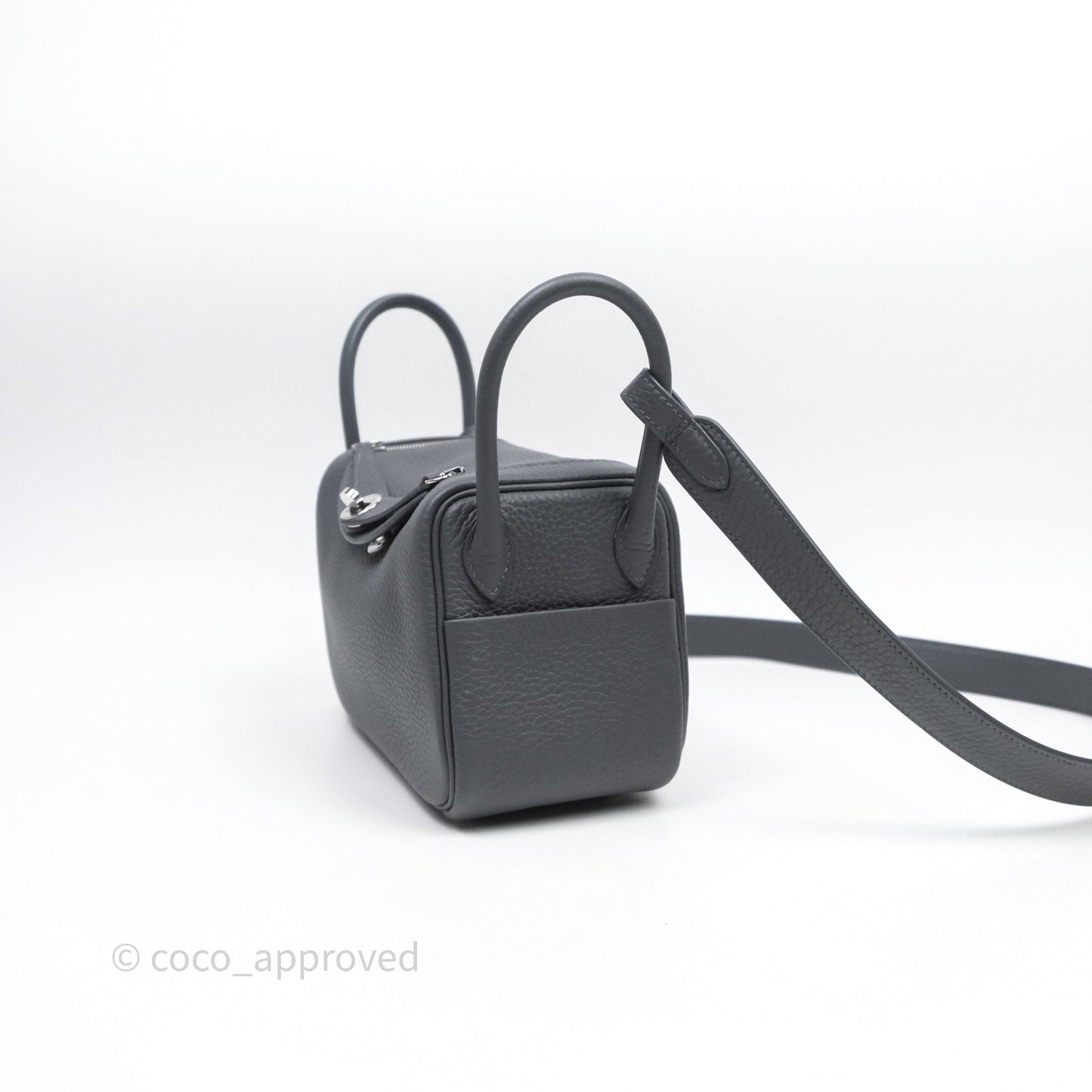 Hermès Mini Lindy II 85 Ardoise Clemence Palladium Hardware