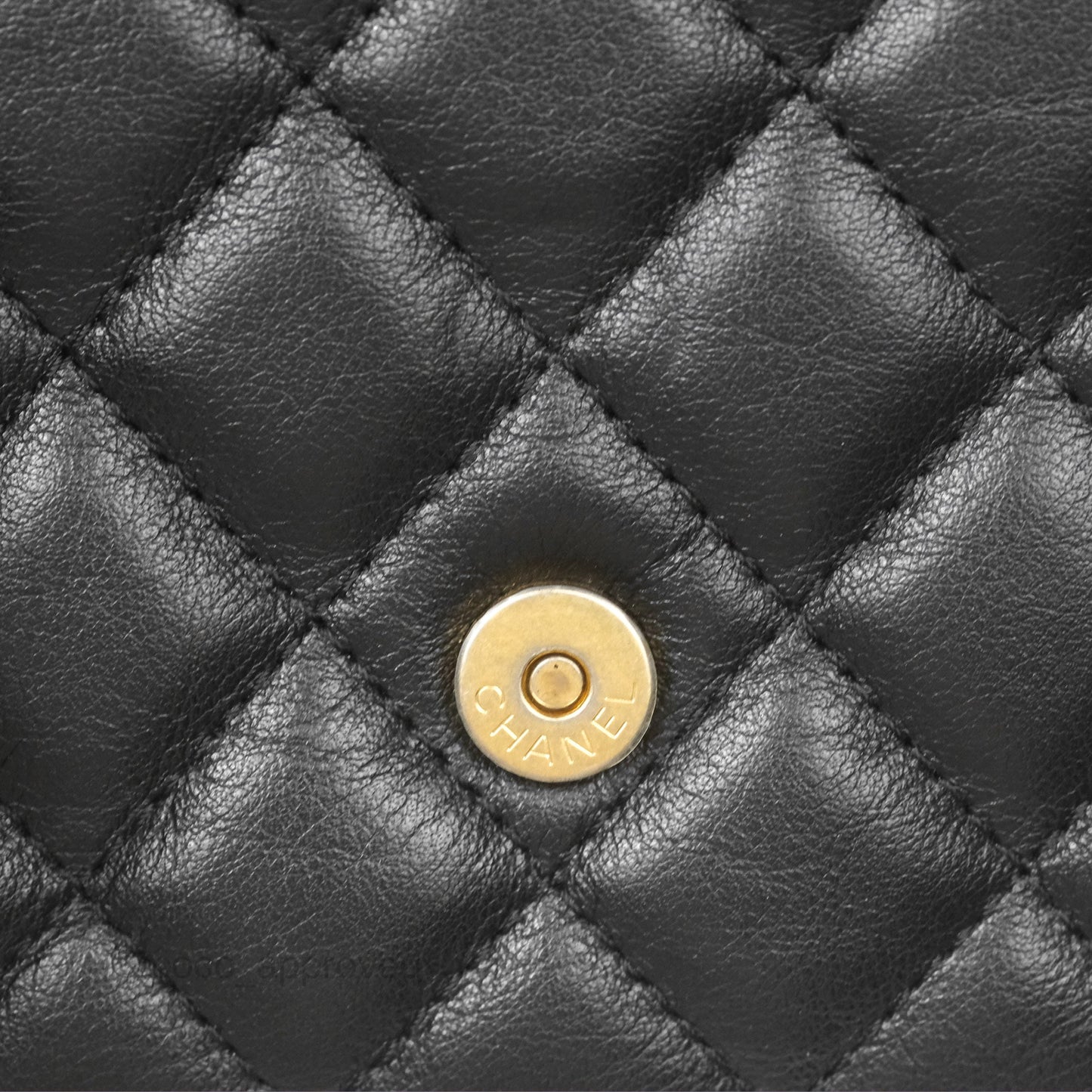 Chanel Triple Flap Bag Quilted Black Calfskin Aged Gold Hardware