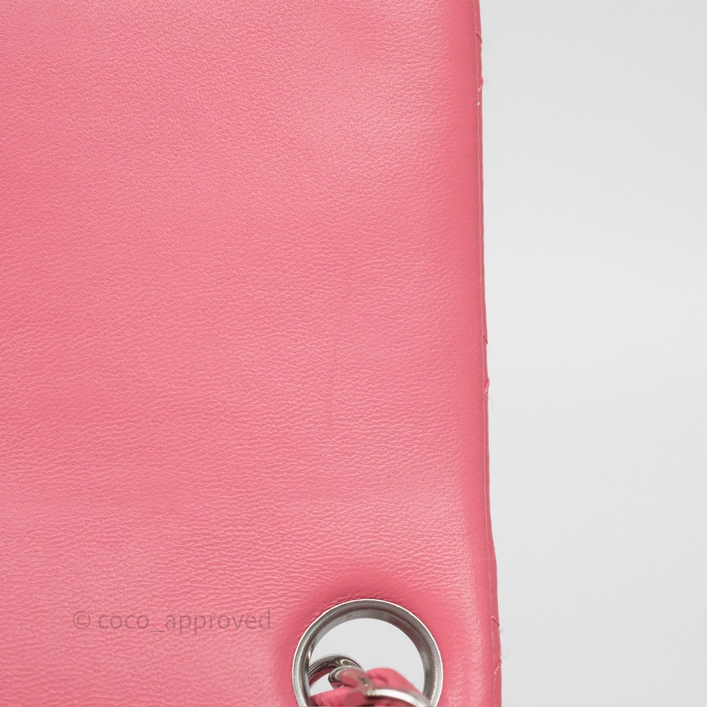 Chanel Mini Square Flap Quilted Pink Lambskin Silver Hardware