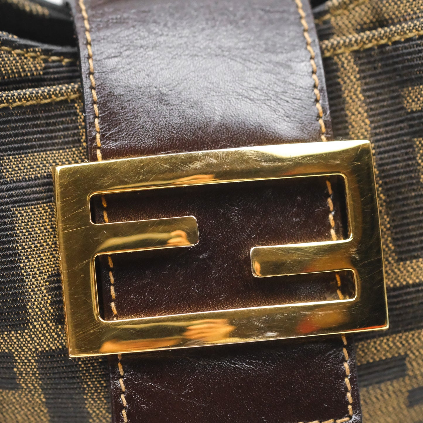 Fendi Vintage Zucca Hobo Shoulder Bag Brown