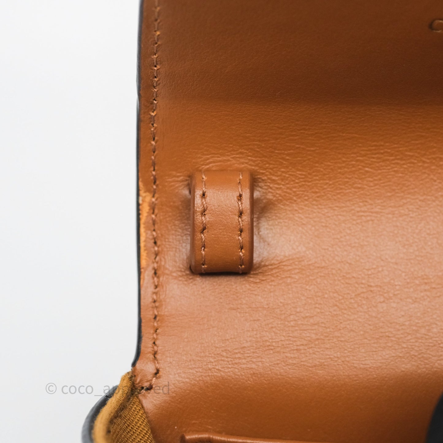 Celine Mini Triomphe Canvas Tan Calfskin