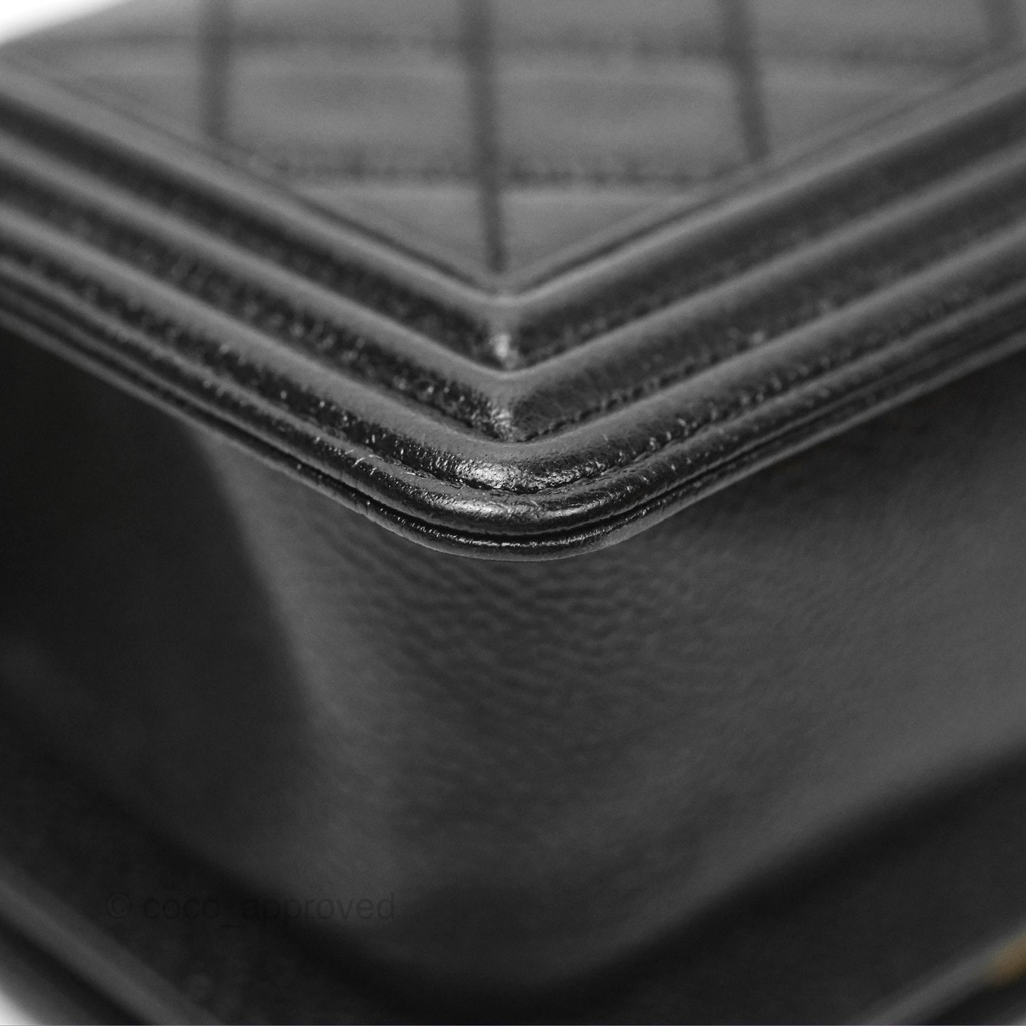 Chanel Mini Boy Black Caviar Aged Gold Hardware